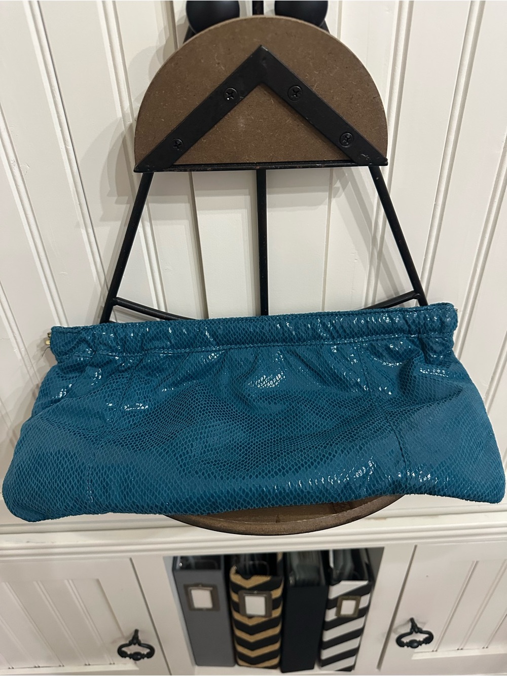 Old Navy Teal Snake-Effect Clutch
